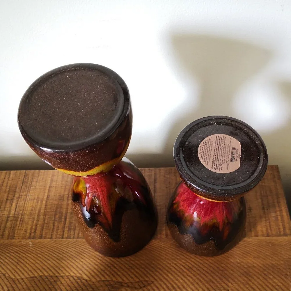 Pier 1 Ceramic‎ Pillar Candle Holder Set of 2